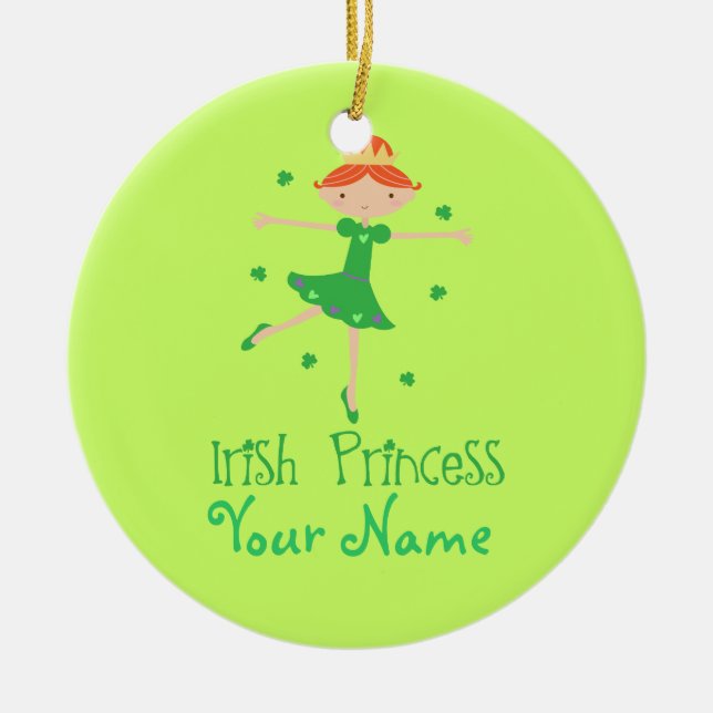 Adorno De Cerámica Princesa irlandesa personalizada Ornament Keepsake (Frente)