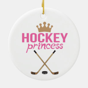 Adorno De Cerámica Princesa Pink del hockey