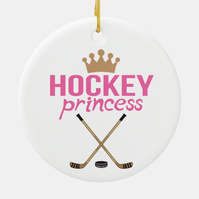Adorno De Cerámica Princesa Pink del hockey (Atrás)