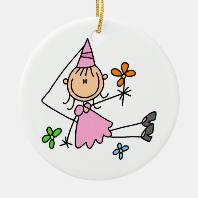 Adorno De Cerámica Princesa real rosada (Frente)