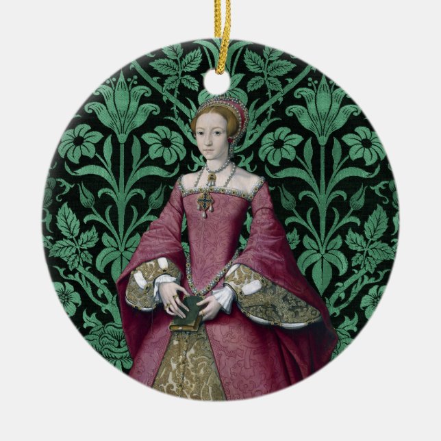 Adorno De Cerámica Princesa Retrato Elizabeth Tudor, Reina (Frente)