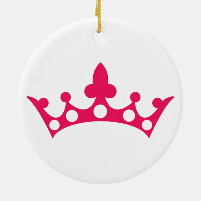 Adorno De Cerámica Princesa Rosa Tiara (Atrás)