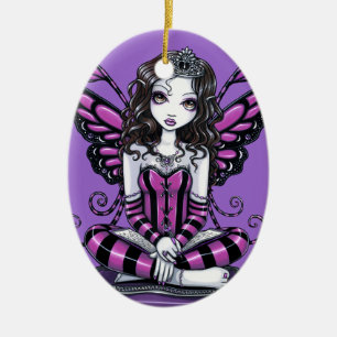 Adorno De Cerámica Princesa rosada Fairy Art Ornament de "Khristyn"