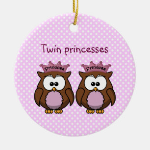 Adorno De Cerámica princesas gemelas del búho
