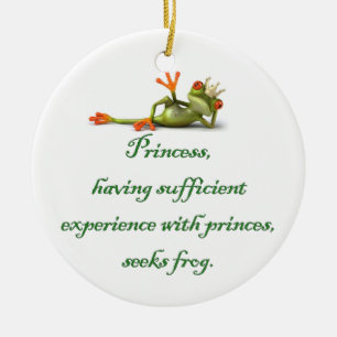 Adorno De Cerámica Princess Seek Frog Ornament