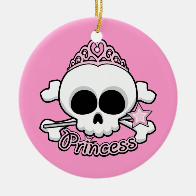 Adorno De Cerámica Princess Skull (Frente)