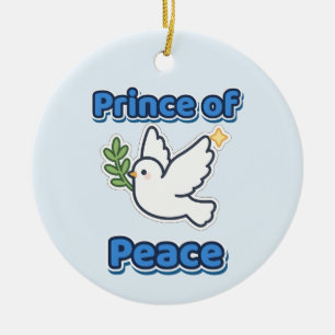 Adorno De Cerámica Príncipe de Paz Paloma de Navidad Rama de Olivo