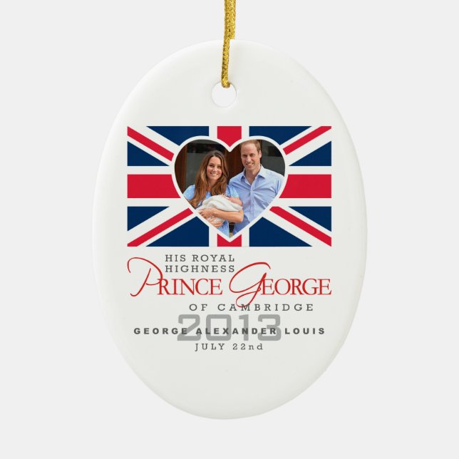Adorno De Cerámica Príncipe George - William & Kate (Frente)