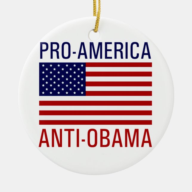 ADORNO DE CERÁMICA PRO-AMERICAN ANTI-OBAMA (Frente)