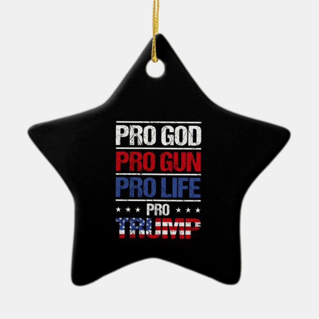 Adorno De Cerámica Pro Dios Pro Gun Pro Life Pro Trump Elección (Frente)
