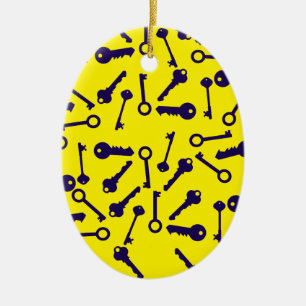 Adorno De Cerámica Producto de patrón azul clave