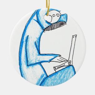 Adorno De Cerámica Productor de música móvil - Azul