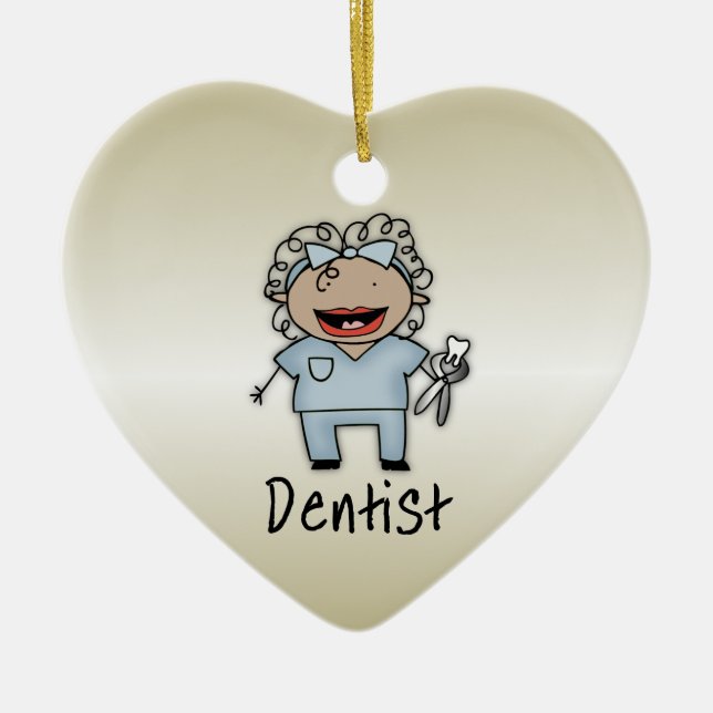 Adorno De Cerámica Profesional del dentista de la mujer del empleo (Frente)