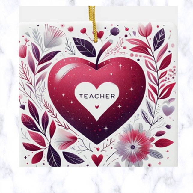 Adorno De Cerámica Profesor con corazón (Subido por el creador)