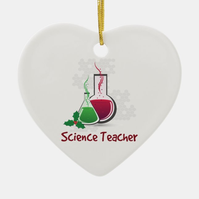 Adorno De Cerámica Profesor de ciencia, experimentos Feliz Navidad (Frente)