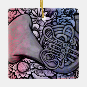 Adorno De Cerámica profesor de música de la clase de banda de trompa