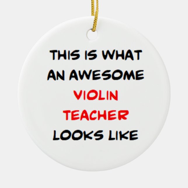 Adorno De Cerámica profesor de violín, increíble (Frente)