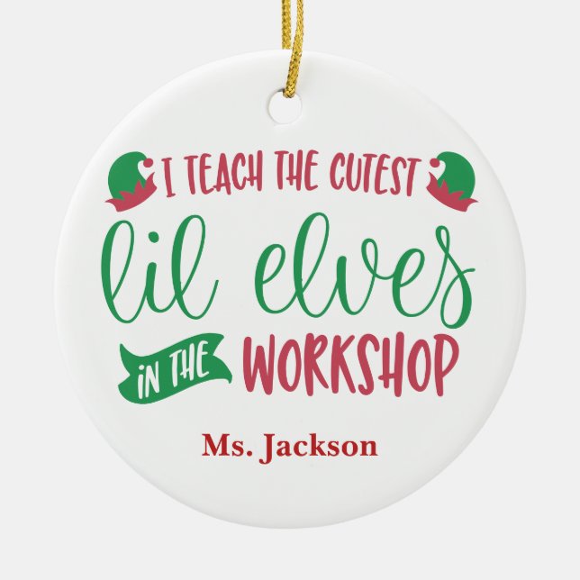 Adorno De Cerámica Profesor personalizado al regalo de los Elfos más  (Frente)