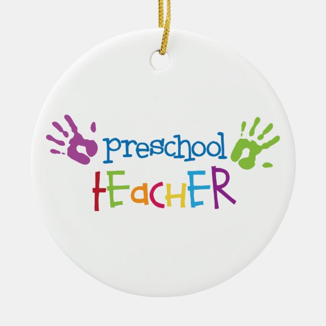 Adorno De Cerámica Profesor preescolar (Frente)