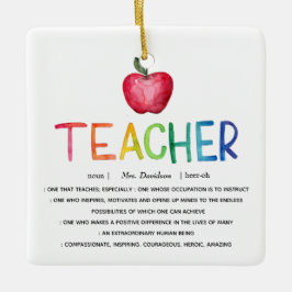 Adorno De Cerámica Profesora de acuarela moderna Arcoiris gracias