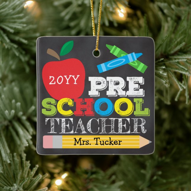 Adorno De Cerámica Profesora de preescolar Keepsake Bright (Árbol)