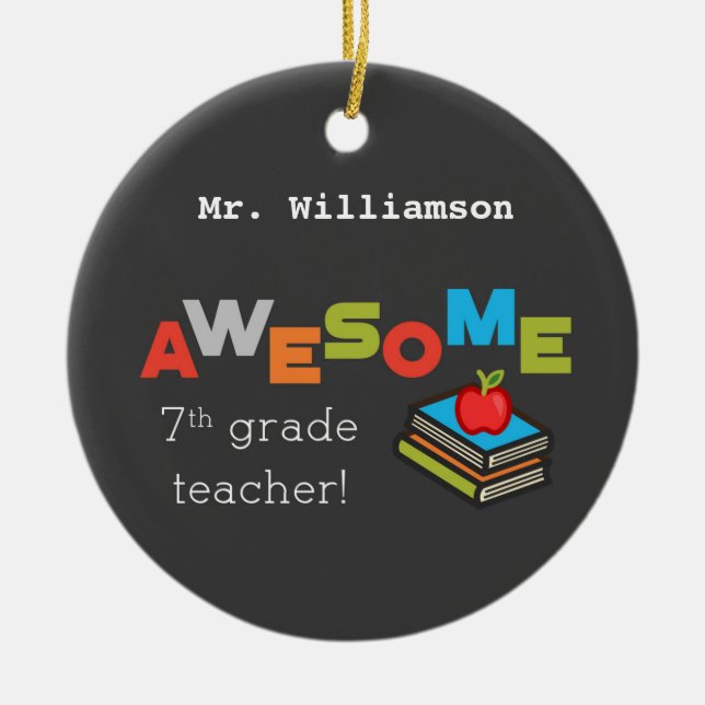 Adorno De Cerámica Profesora De Séptimo Grado Gracias Increíble (Frente)