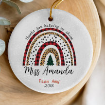 Profesores gracias Navidades arco iris