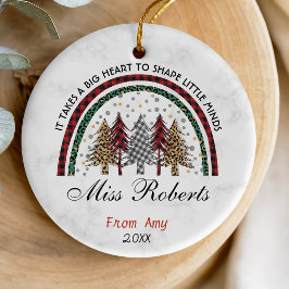 Adorno De Cerámica Profesores gracias Navidades arcoiris