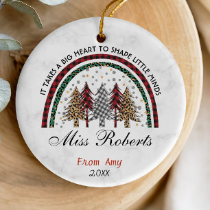 Adorno De Cerámica Profesores gracias Navidades arcoiris