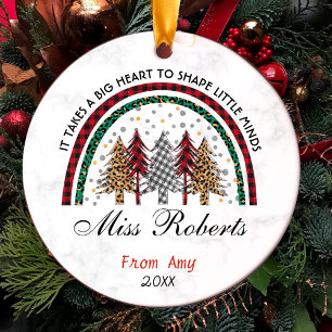 Adorno De Cerámica Profesores gracias Navidades arcoiris