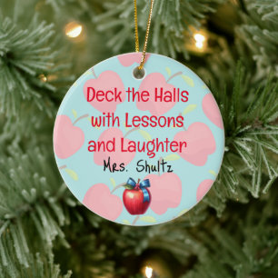 Adorno De Cerámica Profesores Navidades "Deck the Halls"