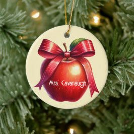 Adorno De Cerámica Profesores Navidades personalizados dan Apple roja