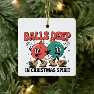 Adorno De Cerámica Profundamente metido en la Navidad Humor sarcástic