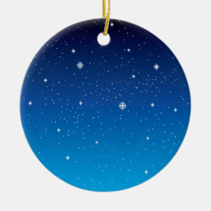 Adorno De Cerámica Profundo cielo nocturno estrellado azul