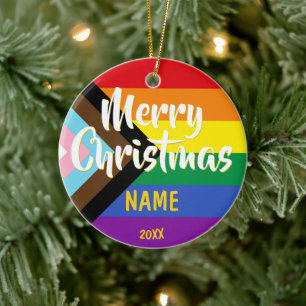 Adorno De Cerámica Progreso Orgullo LGBT Navidades personalizados del