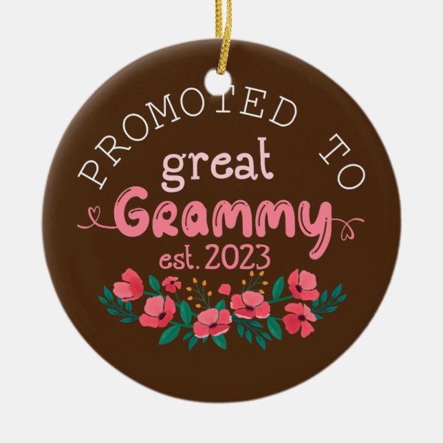 Adorno De Cerámica Promocionado a la gran abuela de regalos de Grammy (Frente)