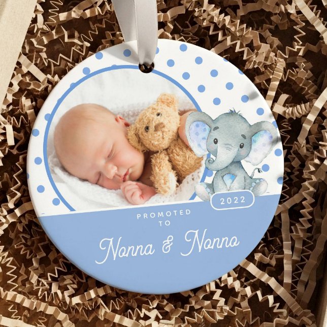 Adorno De Cerámica Promocionado a Nonna Nonno Baby Boy Photo (Subido por el creador)