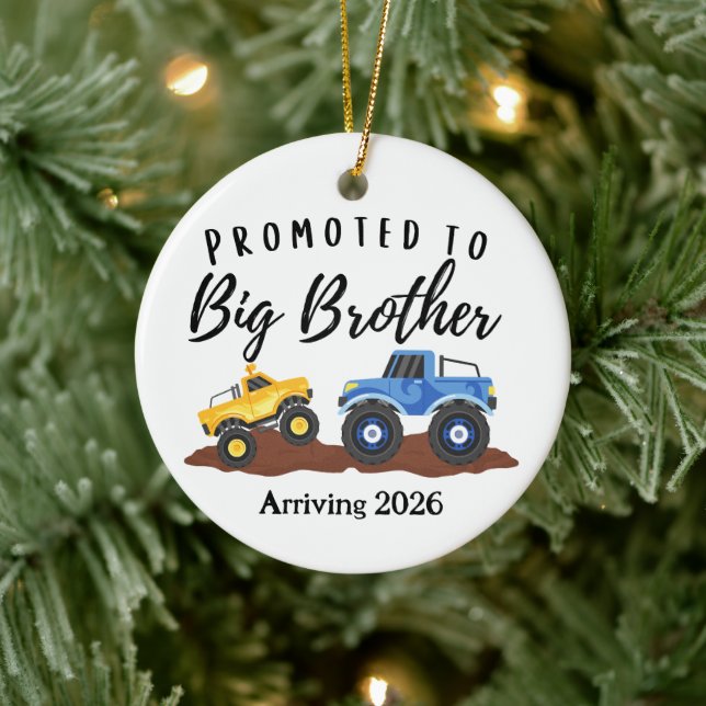 Adorno De Cerámica Promoted to Big Brother Dump Truck  (Árbol)
