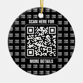 Adorno De Cerámica Promotional QR code (editable) plus Logo Pattern
