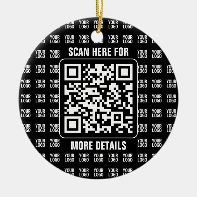 Adorno De Cerámica Promotional QR code (editable) plus Logo Pattern (Frente)