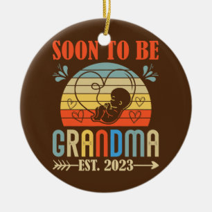 Adorno De Cerámica Pronto será la abuela 2023 Embarazo femenino