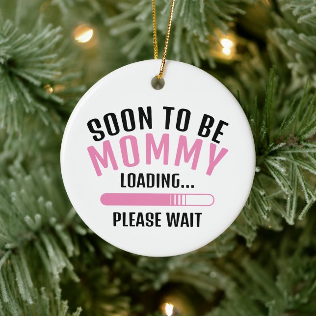 Adorno De Cerámica Pronto Será Mamá Cargando Invitación De Embarazo (Árbol)