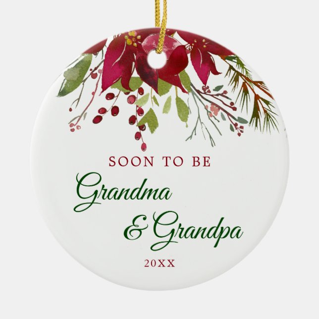Adorno De Cerámica Pronto será regalo de la abuela y el abuelo | Abue (Frente)