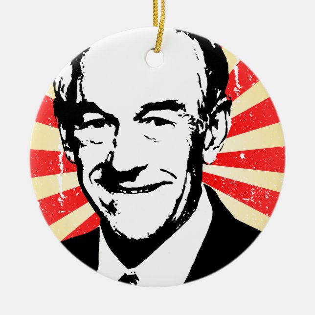 Adorno De Cerámica Propaganda de Ron Paul (Frente)