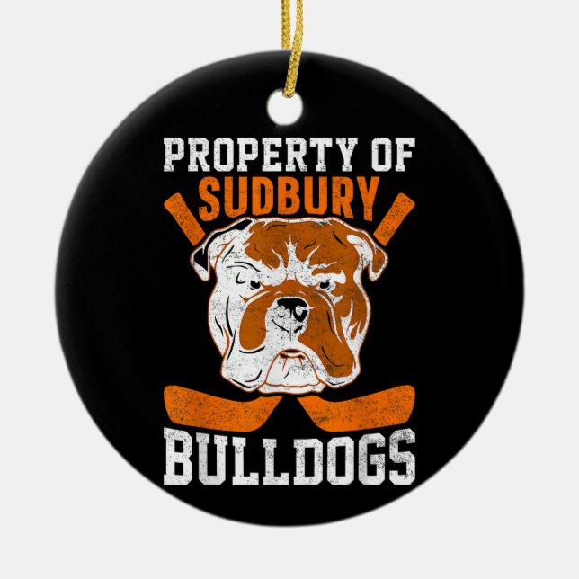 Adorno De Cerámica Propiedad bulldog De Sudbury Bulldoges Mascota Per (Frente)