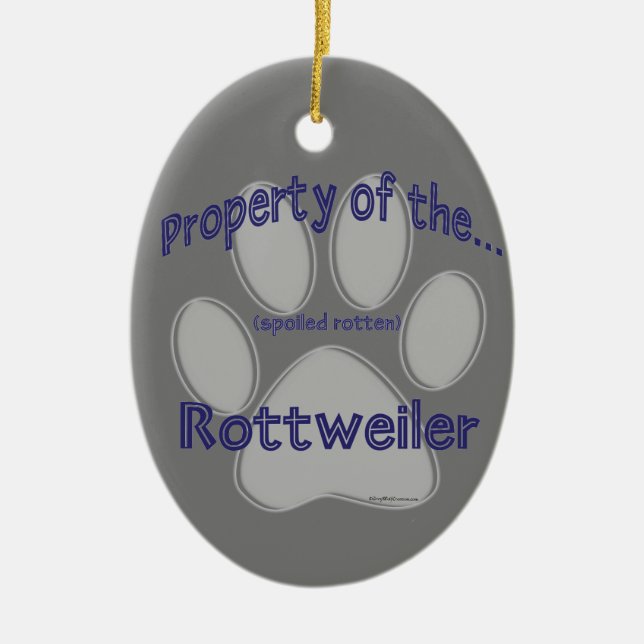 Adorno De Cerámica Propiedad de Spoiled Rotten Rottweiler Keychain (Frente)