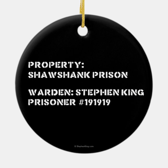 Adorno De Cerámica Propiedad: Prisión de Shawshank (Atrás)