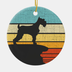Adorno De Cerámica Propietario de Schnauzer Retro Vintage Perro Perro