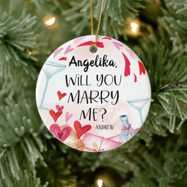 Adorno De Cerámica Propuesta matrimonial | ¿Te Casarás Conmigo? Nombr (Árbol)