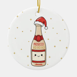 Adorno De Cerámica Prosecco Ho Ho Ho Funny Christmas Ornament Gift